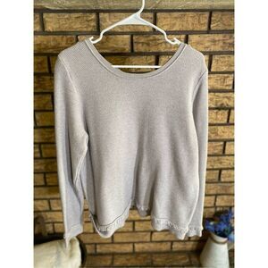 Olivia Warren Fringe Sweater With Tie Back‎